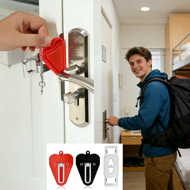 Security Portable Door Lock Latch No Drill Manual Hotel Room Devices For Add Security Holes Removable For Travel Safety
Security Portable Door Lock Latch No Drill Manual Hotel Room Devices For Add Security Holes Removable For Travel Safety
