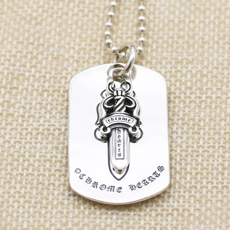 European hip hop punk sweater chain necklace silver pendant 925 sterling silver sword tag female pendant
European hip hop punk sweater chain necklace silver pendant 925 sterling silver sword tag female pendant