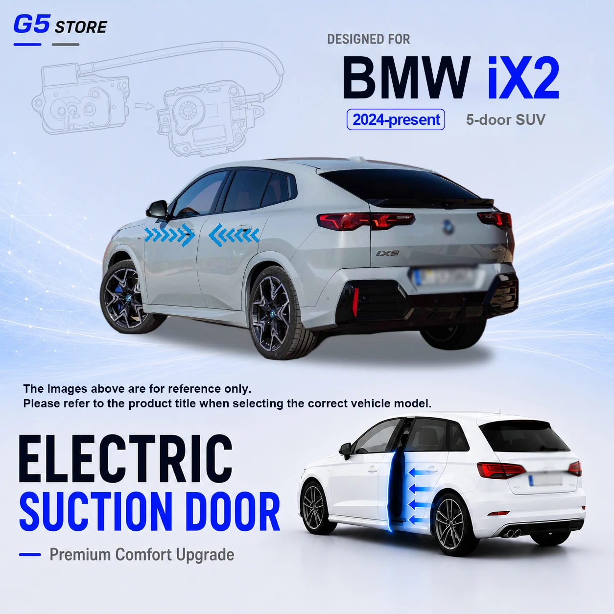 For BMW iX2 U10 2024-present Car Electric Suction Door Power-assisted Closing Door Soft-close Function
For BMW iX2 U10 2024-present Car Electric Suction Door Power-assisted Closing Door Soft-close Function