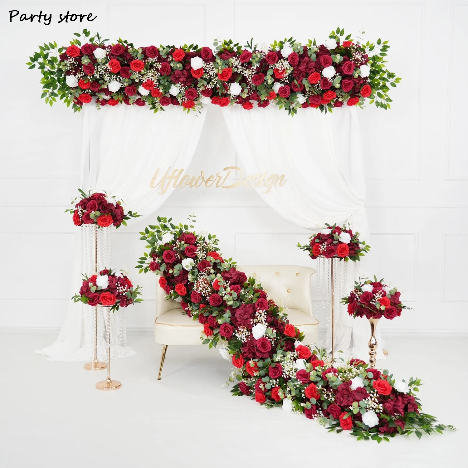 Uflower Red Rose 5D Artificial Flower Wall Wedding Backdrop Floral Green Plant Wall Window Display Event Party Props Flower Row
Uflower Red Rose 5D Artificial Flower Wall Wedding Backdrop Floral Green Plant Wall Window Display Event Party Props Flower Row