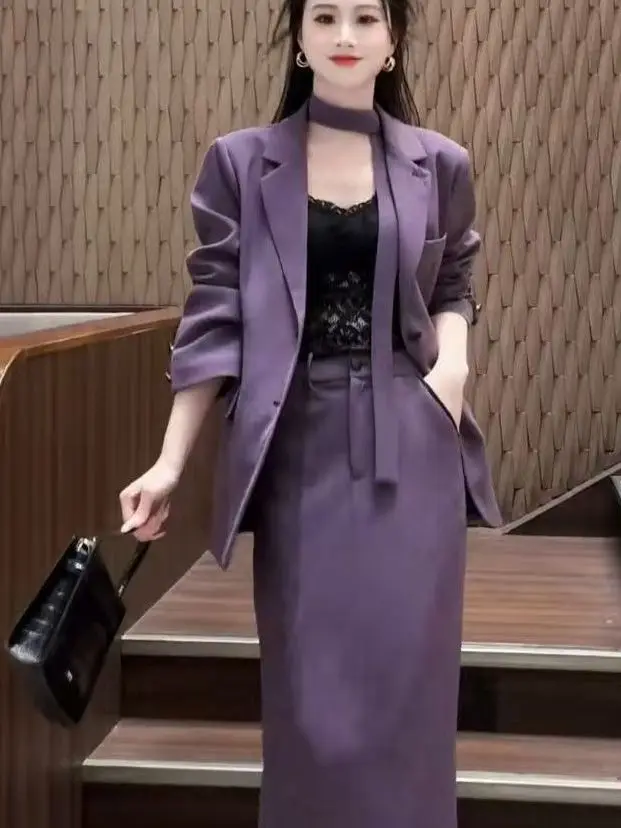 Fashionable High Waist Skirt Suit Women's Premium Spring Autumn New Style Two-Piece Set Straight Cut Polyester Breathable
Fashionable High Waist Skirt Suit Women's Premium Spring Autumn New Style Two-Piece Set Straight Cut Polyester Breathable