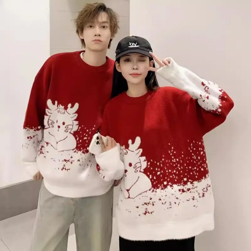 Autumn Winter Christmas Outfits for Couples Red Sweaters Women Clothing Casual All-match Long Sleeve Loose Pullovers Sweet Tops
Autumn Winter Christmas Outfits for Couples Red Sweaters Women Clothing Casual All-match Long Sleeve Loose Pullovers Sweet Tops