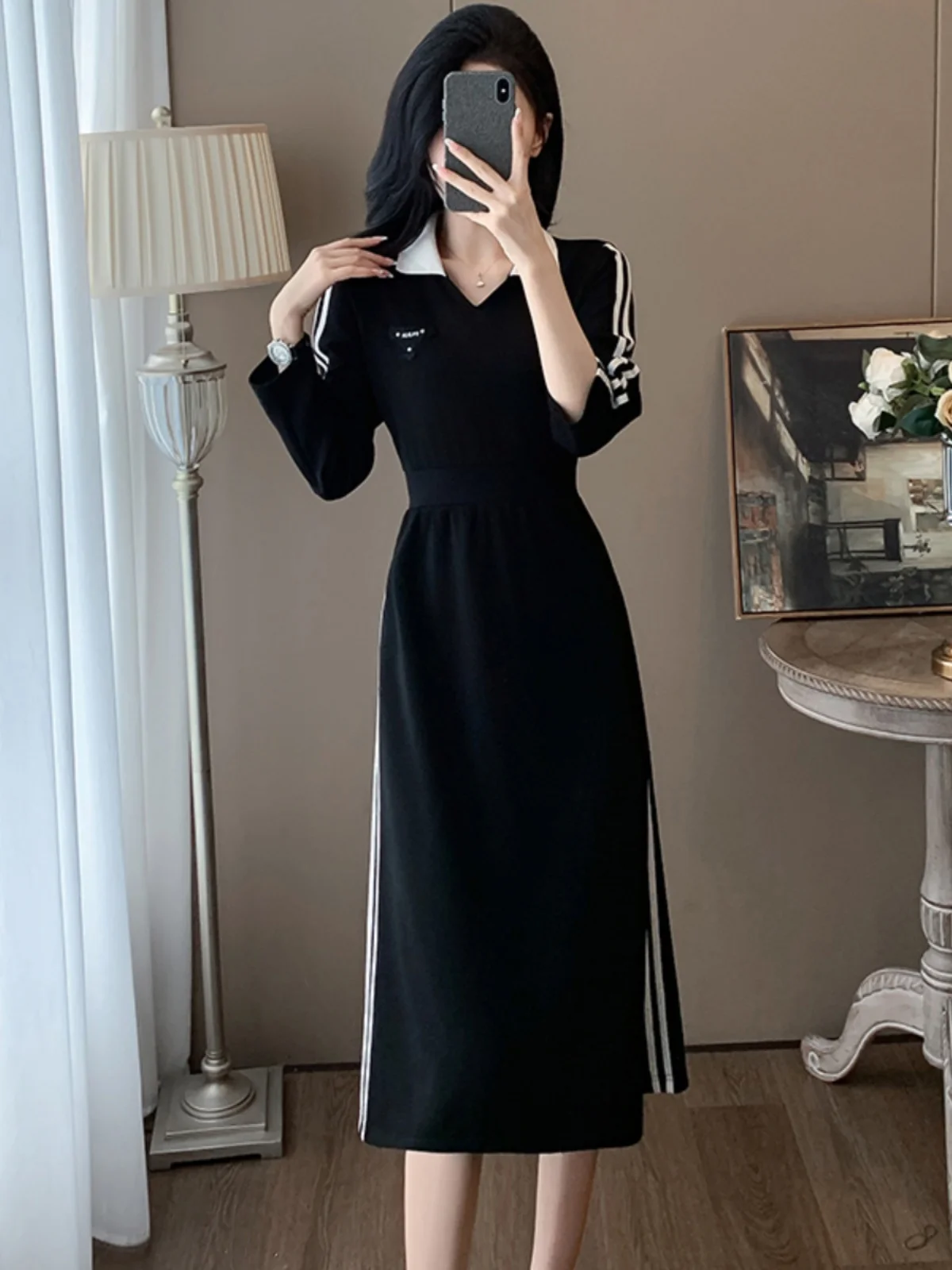 Elegant Slimming Black Long Sleeve Dress Casual Style Women's Fashion Autumn 2026 New Collection A-Line Midi Dress Split
Elegant Slimming Black Long Sleeve Dress Casual Style Women's Fashion Autumn 2026 New Collection A-Line Midi Dress Split