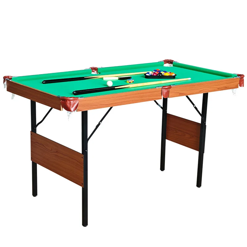Teenagers with a pool table 1.4m children's pool table foldable American British home pool table.
Teenagers with a pool table 1.4m children's pool table foldable American British home pool table.