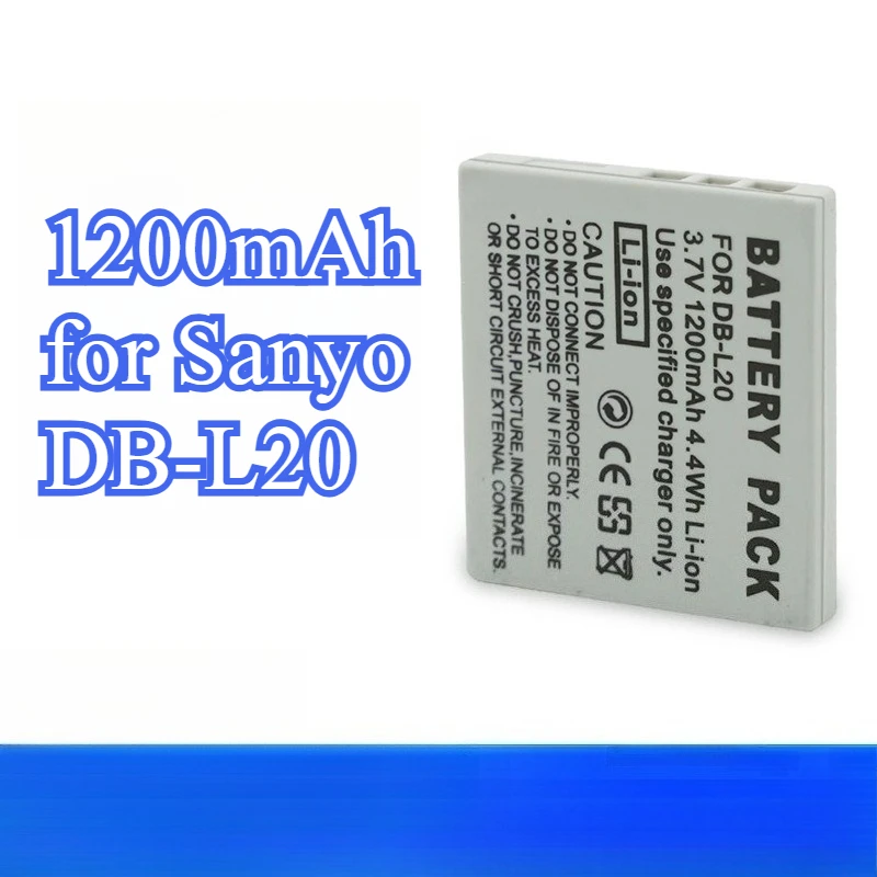 Сменный аккумулятор емкостью 1200 мАч для Sanyo DB-L20, совместимый с VPC-C1 VPC-C4 VPC-C5 VPC-CG9 VPC-CA65 VPC-E60, аккумулятор для видеокамеры
Сменный аккумулятор емкостью 1200 мАч для Sanyo DB-L20, совместимый с VPC-C1 VPC-C4 VPC-C5 VPC-CG9 VPC-CA65 VPC-E60, аккумулятор для видеокамеры