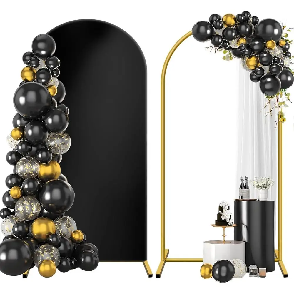Metal Arch Backdrop Stand and Cover Set 7.2 t, Wedding Arch Stand with Black Cover or Party, Birthday, Wedding, Bridal Shower, B
Metal Arch Backdrop Stand and Cover Set 7.2 t, Wedding Arch Stand with Black Cover or Party, Birthday, Wedding, Bridal Shower, B