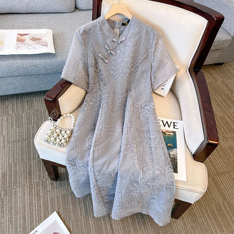 Summer women's loose V-neck short sleeved dress, gray plus size, improved embroidered short sleeved 6XL 7XL 8XL 9XL
Summer women's loose V-neck short sleeved dress, gray plus size, improved embroidered short sleeved 6XL 7XL 8XL 9XL