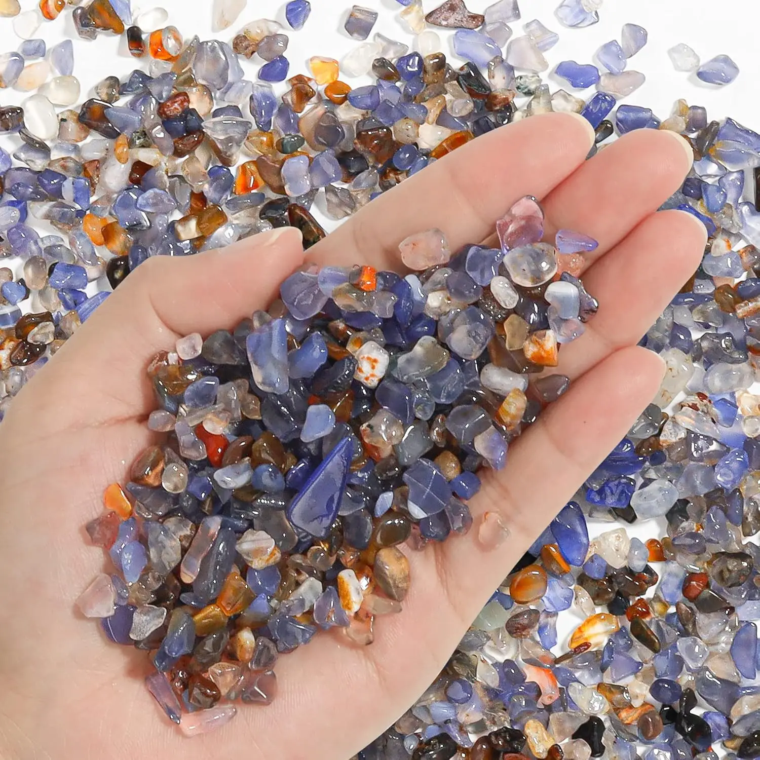 Natural Agate Gravel Stones 1LB - Tumbled Polished Chips for Plants, Vase Filler, Aquarium Decor
Natural Agate Gravel Stones 1LB - Tumbled Polished Chips for Plants, Vase Filler, Aquarium Decor