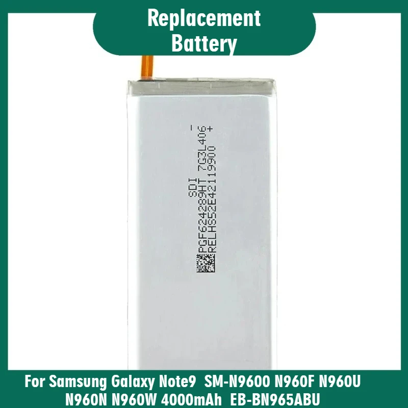 Replacement Battery For Samsung Galaxy Note9 SM-N9600 N960F N960U N960N N960W 4000mAh EB-BN965ABU
Replacement Battery For Samsung Galaxy Note9 SM-N9600 N960F N960U N960N N960W 4000mAh EB-BN965ABU