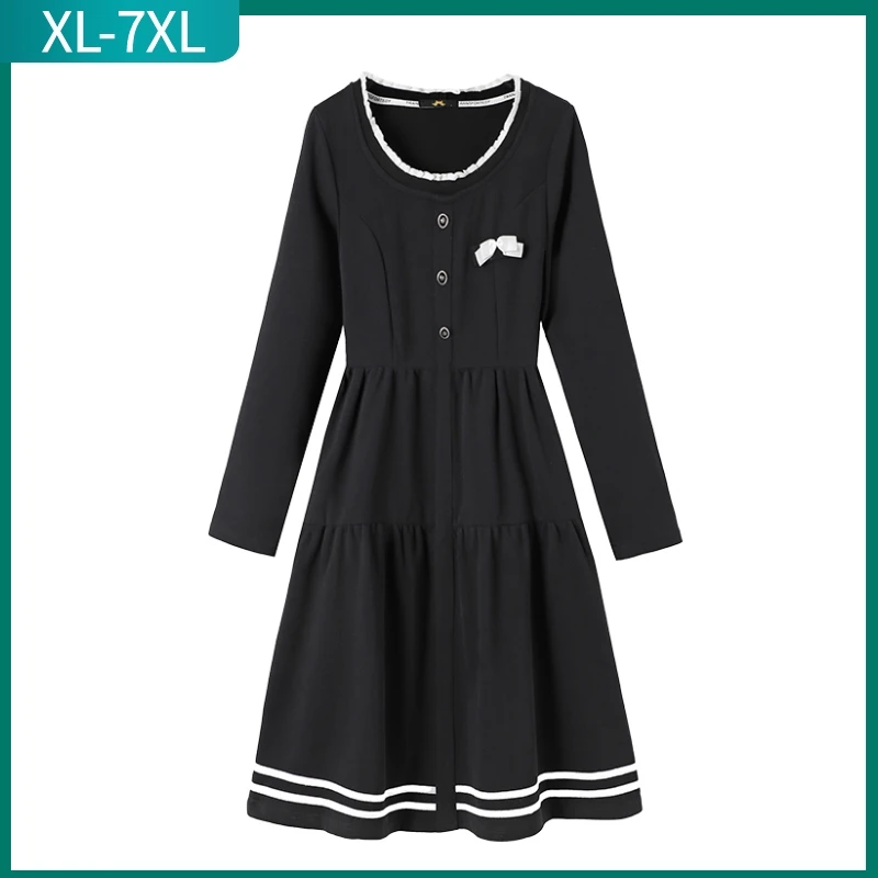 New 2023 Ladies Autumn Winter Plus Size Dress For Women Large Long Sleeve Cotton Black Loose Umbrella Midi Dress 4XL 5XL 6XL 7XL
New 2023 Ladies Autumn Winter Plus Size Dress For Women Large Long Sleeve Cotton Black Loose Umbrella Midi Dress 4XL 5XL 6XL 7XL