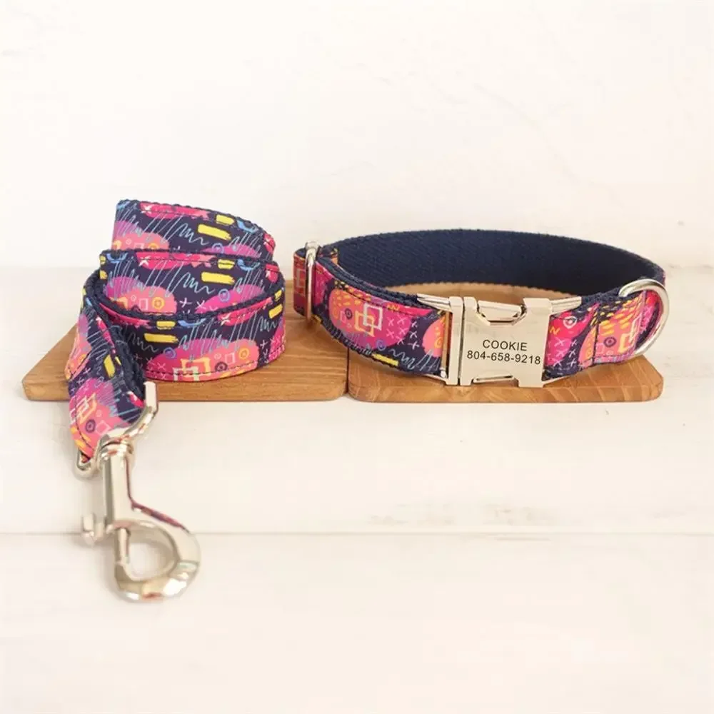 Personalized Dog Collar with Free Engraving, Matching Pet Leash,Customzied Contacts Metal Buckle,Blue Scrawl Pet Collar
Personalized Dog Collar with Free Engraving, Matching Pet Leash,Customzied Contacts Metal Buckle,Blue Scrawl Pet Collar