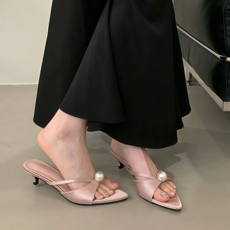 Women Design White Pearl Peep Toe Thin High Heels Modern Slippers Sandals Female Mules Slides Summer Party Dress Shoes,35-41
Women Design White Pearl Peep Toe Thin High Heels Modern Slippers Sandals Female Mules Slides Summer Party Dress Shoes,35-41