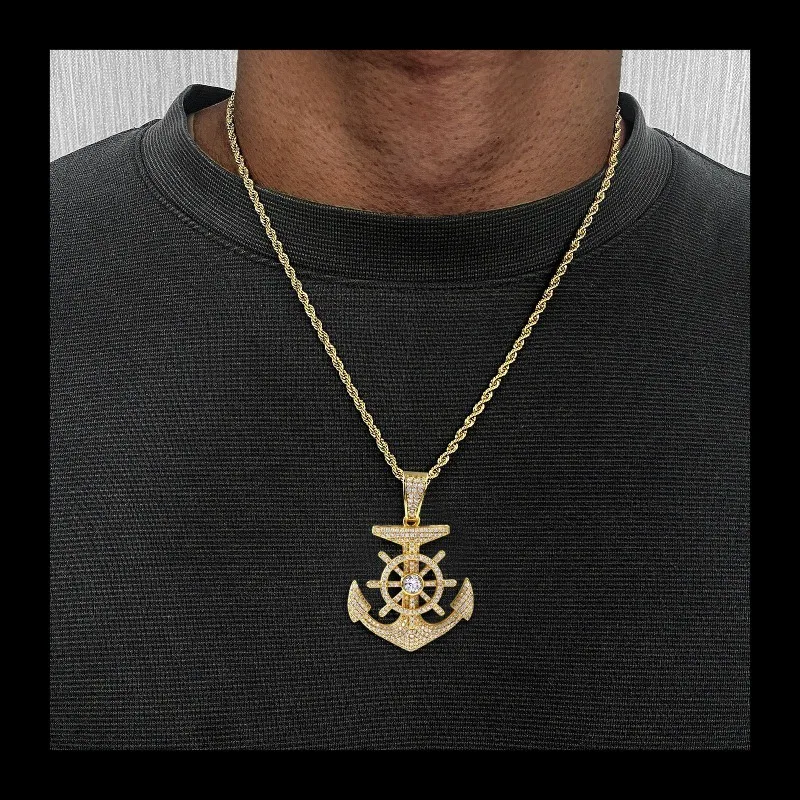 Ручной работы на заказ, полный циркониевый якорь, компас, ожерелье в стиле хип-хоп, хипстерский пиратский руль, кулон, тренд
Ручной работы на заказ, полный циркониевый якорь, компас, ожерелье в стиле хип-хоп, хипстерский пиратский руль, кулон, тренд