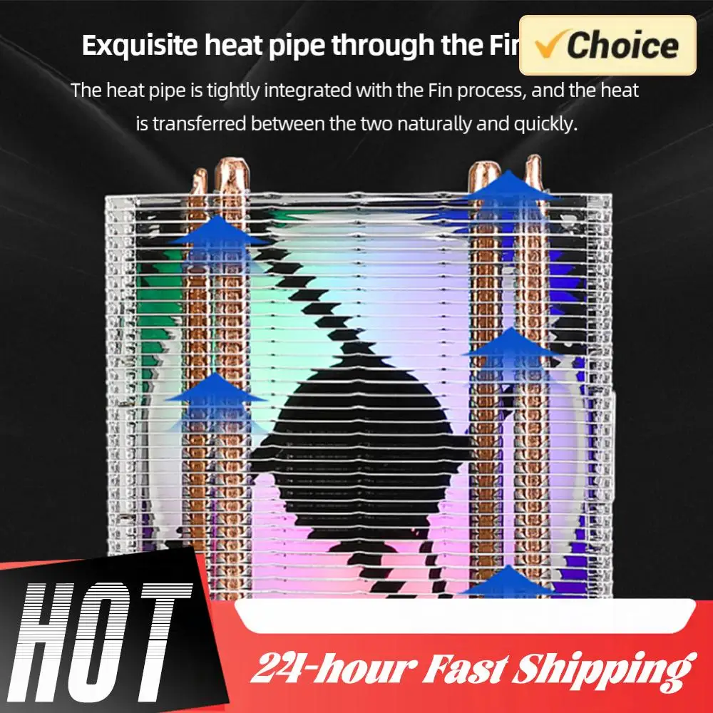 Вентилятор RGB с 2 тепловыми трубками, 9 см, для охлаждения процессора, с гидравлическими подшипниками, красочная подсветка, бесшумный, компьютерные аксессуары для INTEL AMD
Вентилятор RGB с 2 тепловыми трубками, 9 см, для охлаждения процессора, с гидравлическими подшипниками, красочная подсветка, бесшумный, компьютерные аксессуары для INTEL AMD