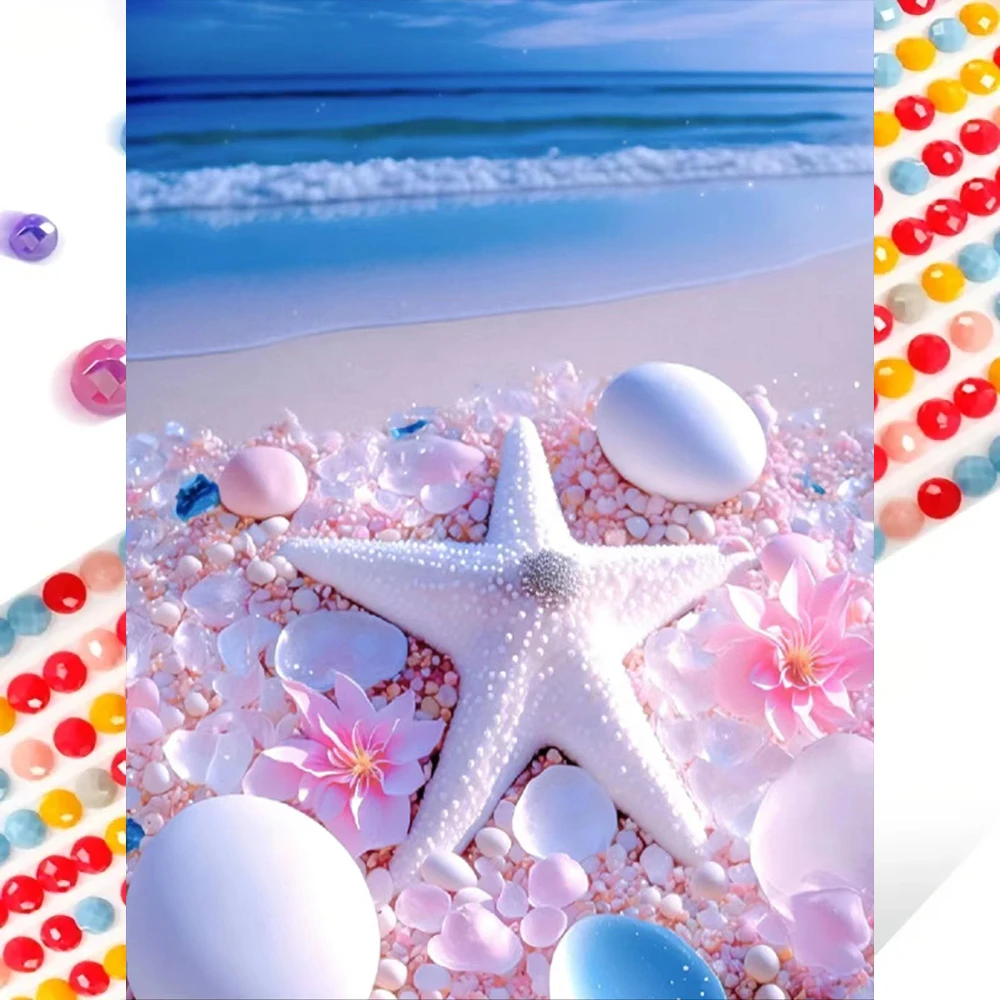 DIY Diamond painting of beach starfish 5D Full diamond circular decorative painting Abstract Art Home decoration gift
DIY Diamond painting of beach starfish 5D Full diamond circular decorative painting Abstract Art Home decoration gift