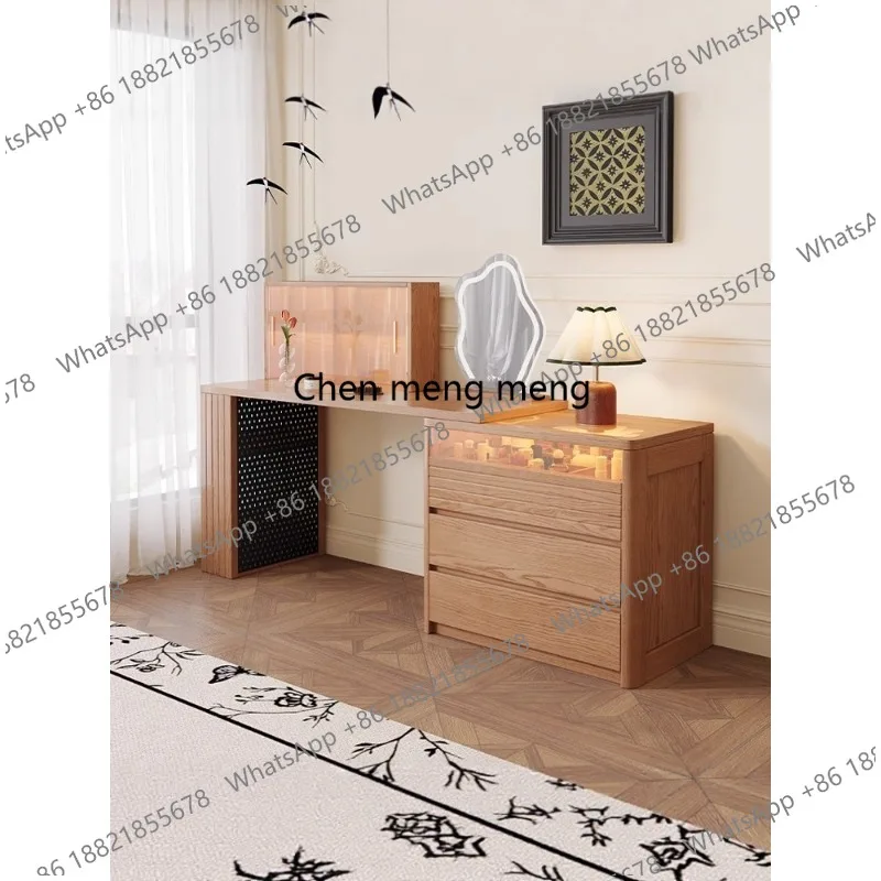 Solid wood dresser chest integrated bedroom locker modern simple makeup table with mirror
Solid wood dresser chest integrated bedroom locker modern simple makeup table with mirror