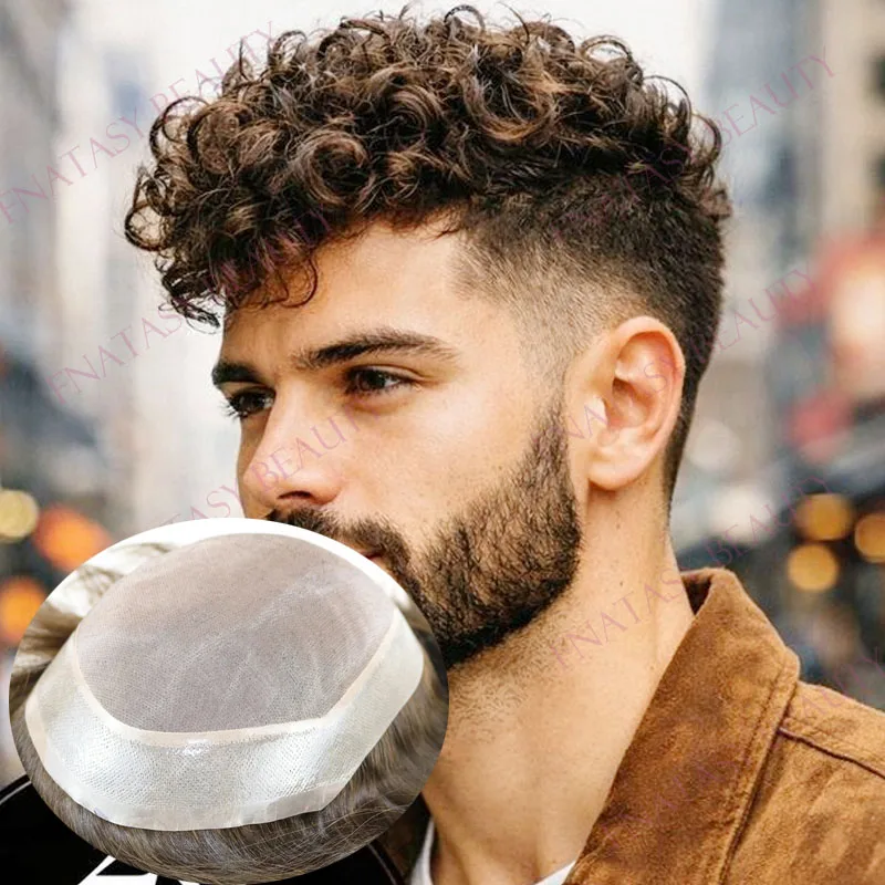 Natural Curly Human Hair European Man's Wigs Replacement Super Durable 0.06mm PU Mono Top Base Cheapest Baldness Hair System
Natural Curly Human Hair European Man's Wigs Replacement Super Durable 0.06mm PU Mono Top Base Cheapest Baldness Hair System