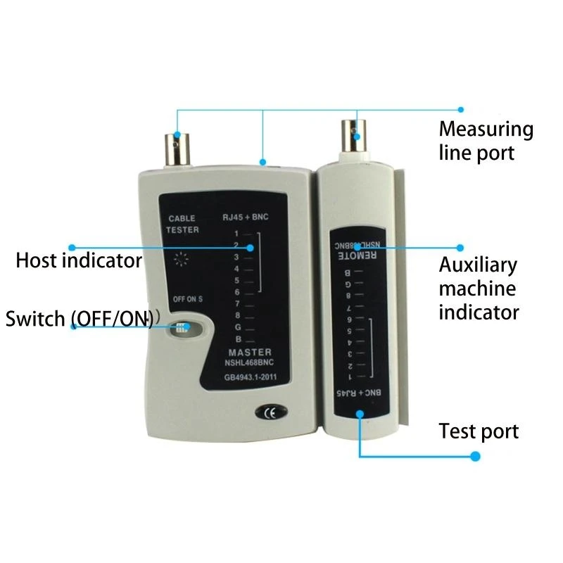 RJ45 Cable Tester for Lan Phone RJ45 BNC Line Shielded Wire Ethernet Repair Test
RJ45 Cable Tester for Lan Phone RJ45 BNC Line Shielded Wire Ethernet Repair Test