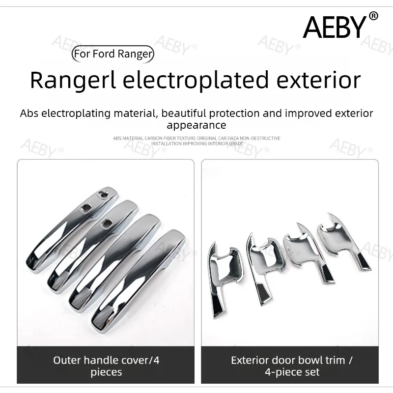 For Ford Ranger 2022-2026 Electroplated door handle cover, mirror cover, door bowl grille decoration, scratch resistant
For Ford Ranger 2022-2026 Electroplated door handle cover, mirror cover, door bowl grille decoration, scratch resistant
