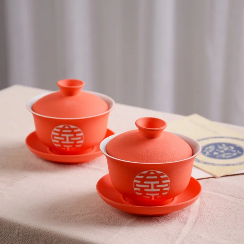 ★Gift for New Couple Tea Cup Wedding Set Wedding Chinese Xi Couple Cups High-End Gift Jingdezhen Tureen Red Set
★Gift for New Couple Tea Cup Wedding Set Wedding Chinese Xi Couple Cups High-End Gift Jingdezhen Tureen Red Set