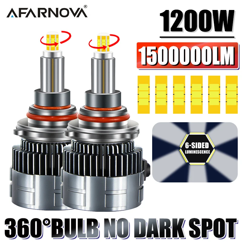 Светодиодная фара H7 360° ° Лампа CANBUS 1200Вт 1500000 LM CSP CHIP H11 H8 H9 LED 9005 HB3 для автомобилей Противотуманные фары Прямая посадка 1:1, Plug & Play
Светодиодная фара H7 360° ° Лампа CANBUS 1200Вт 1500000 LM CSP CHIP H11 H8 H9 LED 9005 HB3 для автомобилей Противотуманные фары Прямая посадка 1:1, Plug & Play