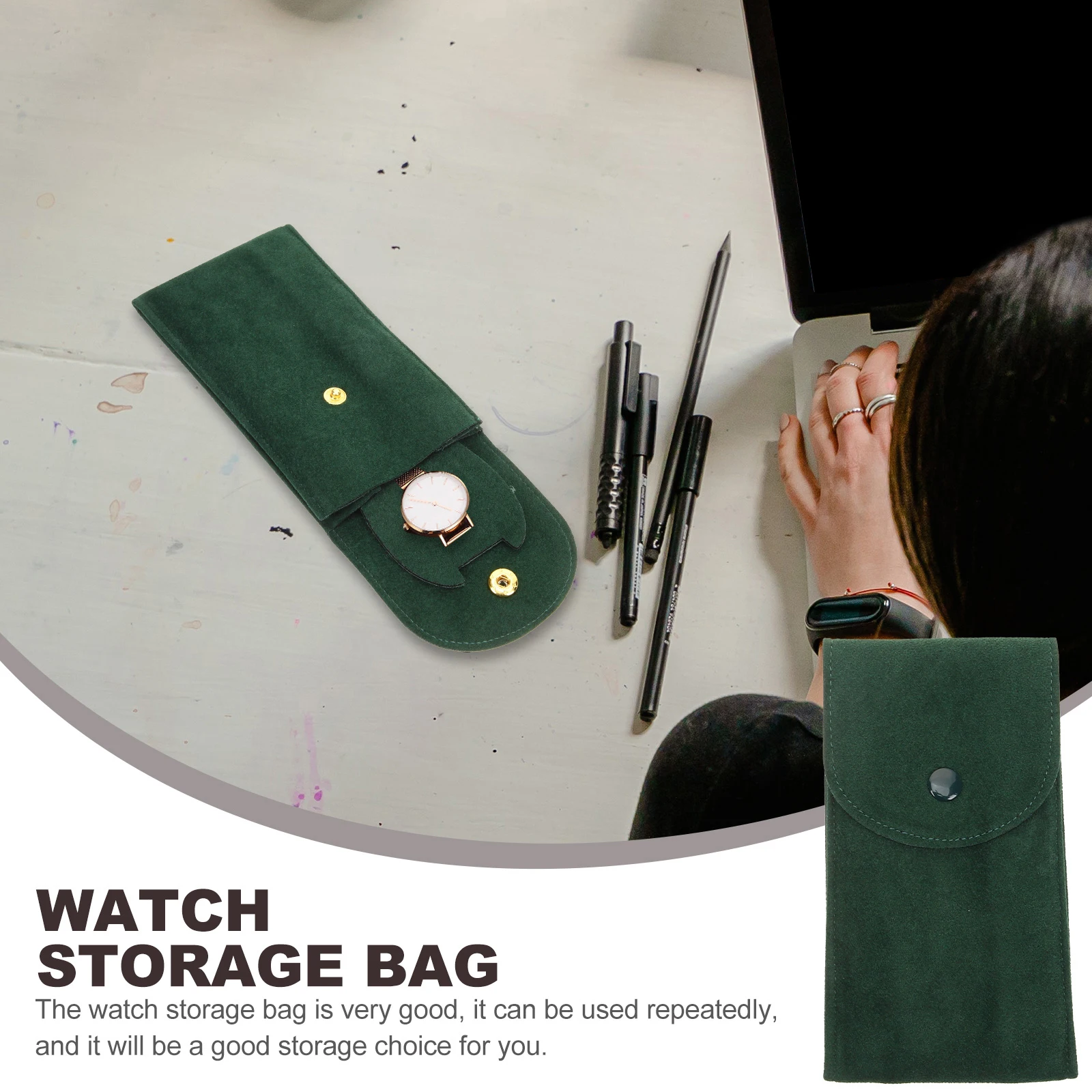 2pcs Pouch Snap Button Closure Travel Case Soft Antiscratch Jewelry Storage Bag For Men Portable Watch Holder Universal Fit
2pcs Pouch Snap Button Closure Travel Case Soft Antiscratch Jewelry Storage Bag For Men Portable Watch Holder Universal Fit