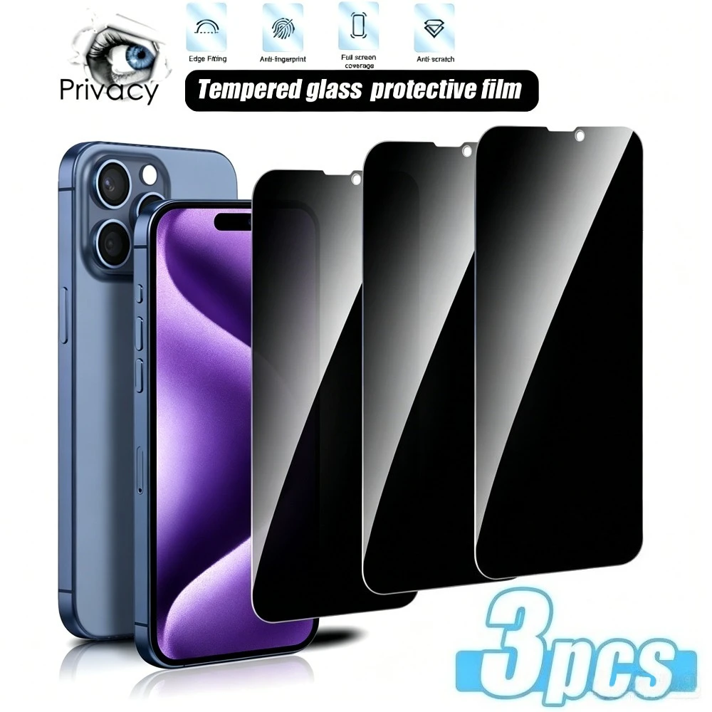 3Pcs Anti Spy Full Cover Tempered Glass for iPhone 17/16/15/14/Pro Max/Air/17e/16e/13/12/11/Pro/15/14/Plus 9H Screen Protectors
3Pcs Anti Spy Full Cover Tempered Glass for iPhone 17/16/15/14/Pro Max/Air/17e/16e/13/12/11/Pro/15/14/Plus 9H Screen Protectors