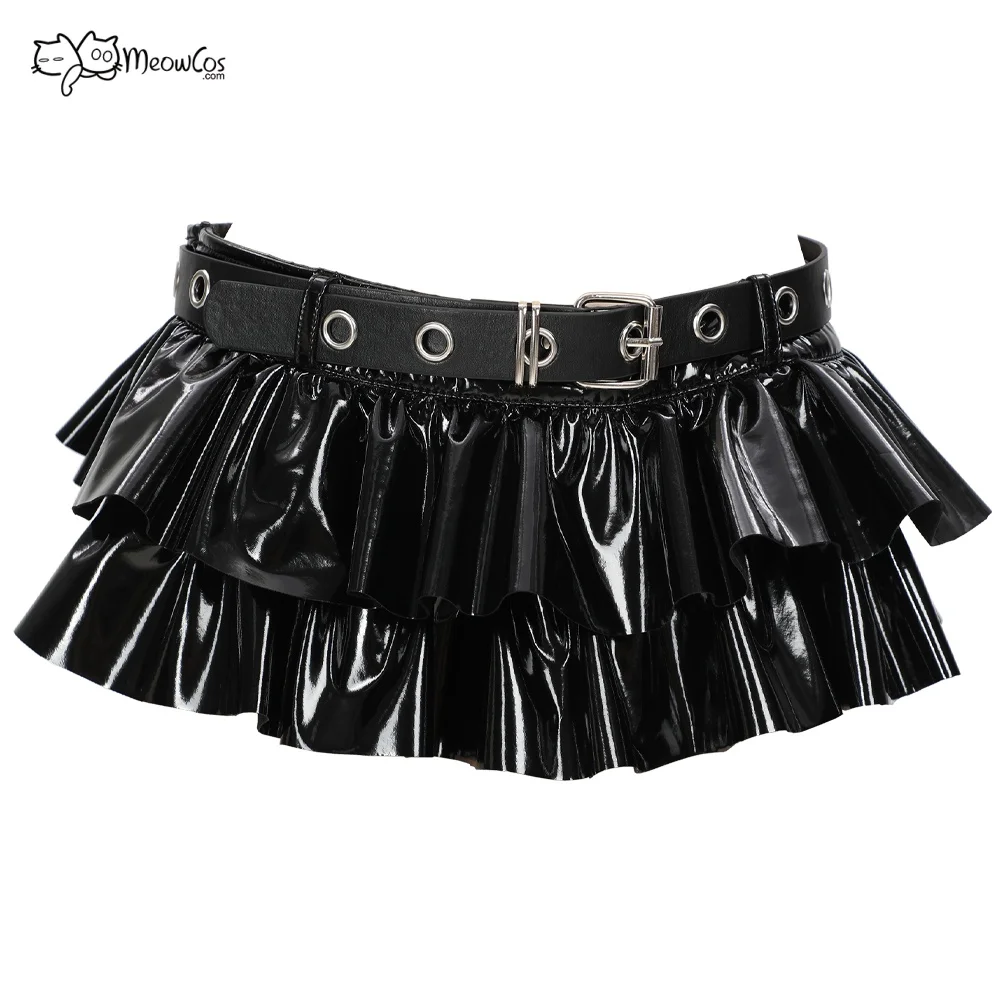 MEOWCOS Women Gothic Style Skirt Black Shiny Leather Short Mini Skirt with Belt Cosplay Costume
MEOWCOS Women Gothic Style Skirt Black Shiny Leather Short Mini Skirt with Belt Cosplay Costume