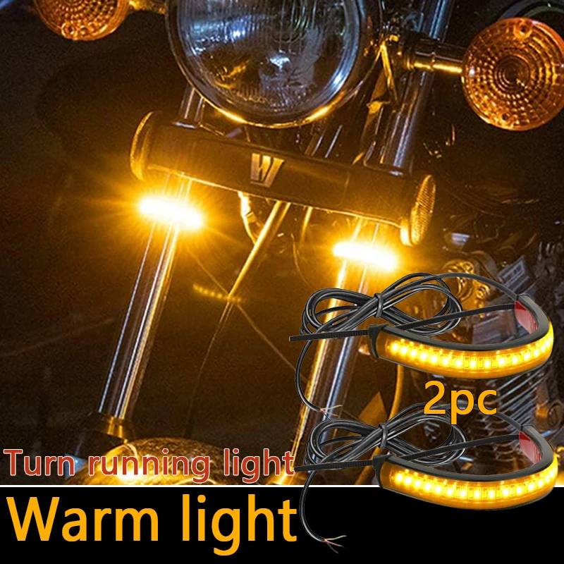2PC Warm Light Motorcycle LED Fork Turn Signal Blinkers DRL Daytime Running Light Waterproof Adjustable Universal Fit Motorbike
2PC Warm Light Motorcycle LED Fork Turn Signal Blinkers DRL Daytime Running Light Waterproof Adjustable Universal Fit Motorbike