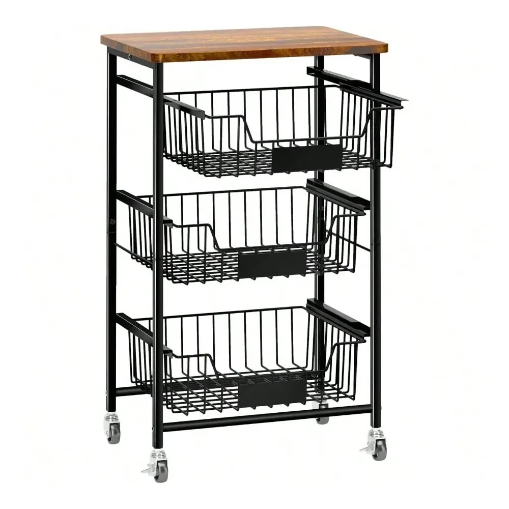 Kitchen Island And Cart Kitchen OrganizersBasket, 5 Tier Utility Kitchen Organizer And Storage Cart With Pull Out Baskets And Wo
Kitchen Island And Cart Kitchen OrganizersBasket, 5 Tier Utility Kitchen Organizer And Storage Cart With Pull Out Baskets And Wo