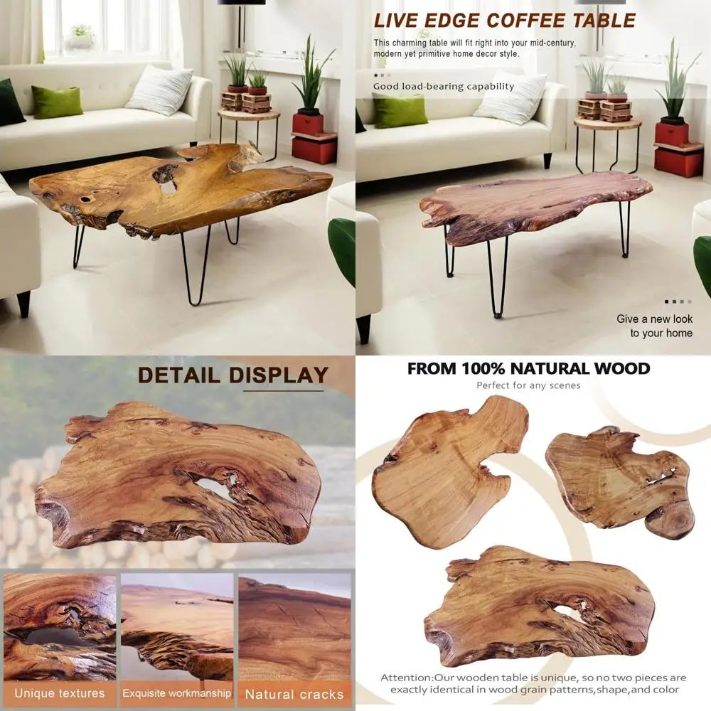 Elegant Live Edge Wood Coffee Table for Living Spaces
Elegant Live Edge Wood Coffee Table for Living Spaces