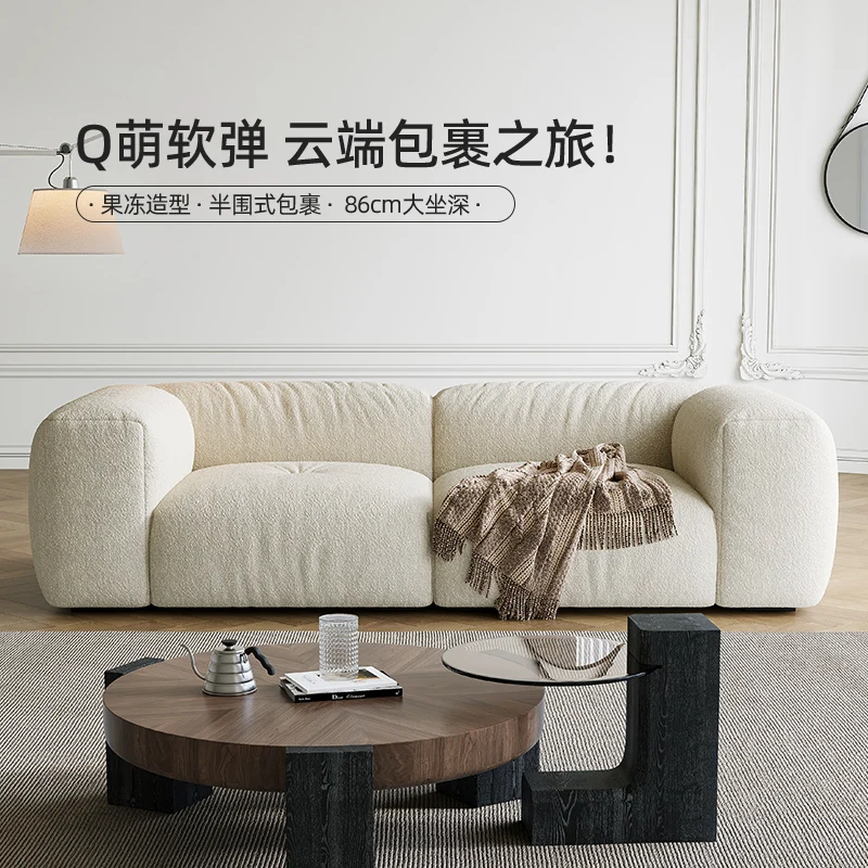French cream wind jelly fabric sofa straight row living room small apartment large flat new cloth sofa
French cream wind jelly fabric sofa straight row living room small apartment large flat new cloth sofa