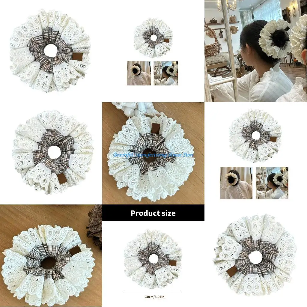 E56A Laces Autumn Chequer Hair Ties Double Layer Large Hair Scrunchie Comfortable
E56A Laces Autumn Chequer Hair Ties Double Layer Large Hair Scrunchie Comfortable