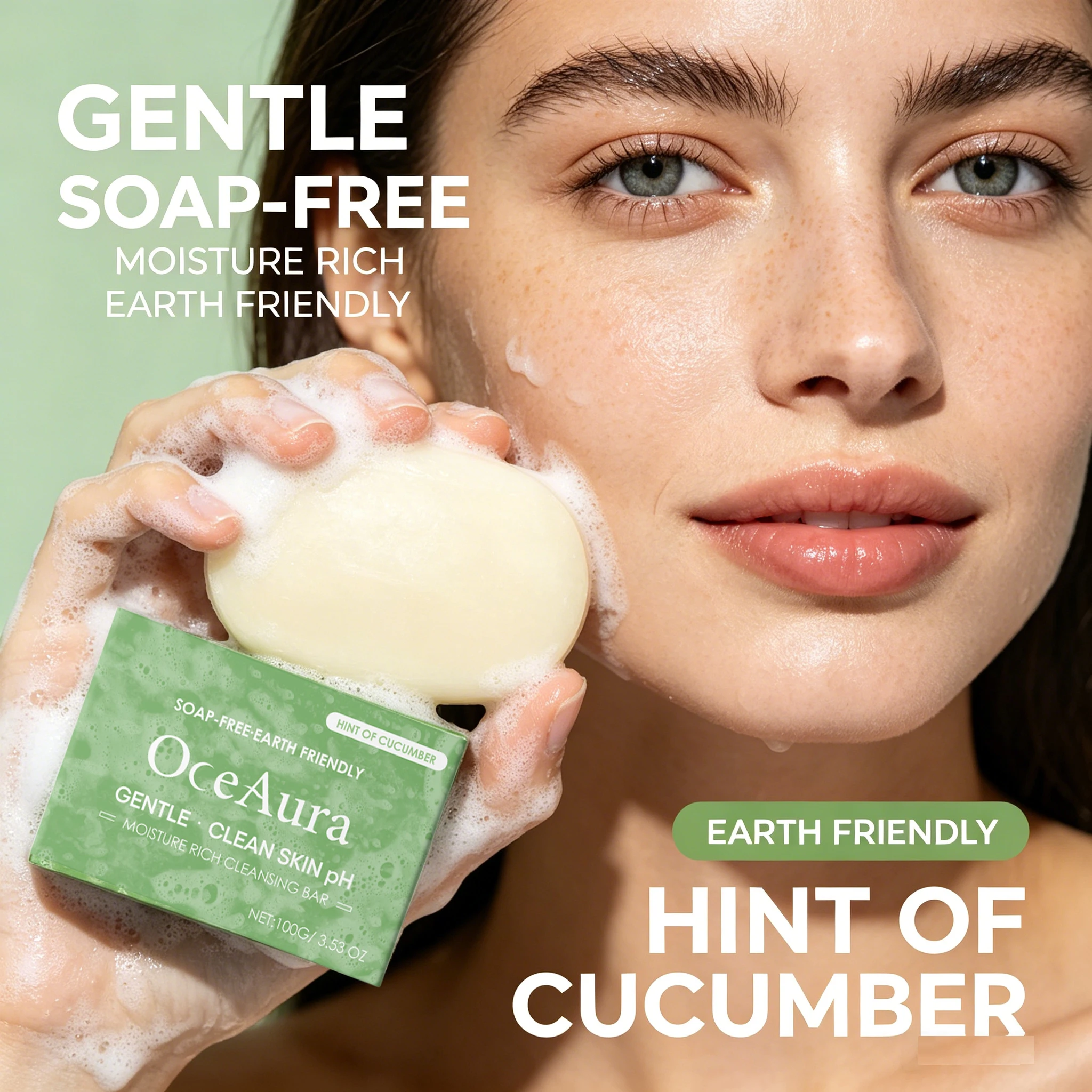 2 In 1 Cucumber Cleansing Bar Soap pH Balanced Non-Stripping Oil Control Gentle Face Wash Hydrating Soap-Free For Face Body Wash
2 In 1 Cucumber Cleansing Bar Soap pH Balanced Non-Stripping Oil Control Gentle Face Wash Hydrating Soap-Free For Face Body Wash