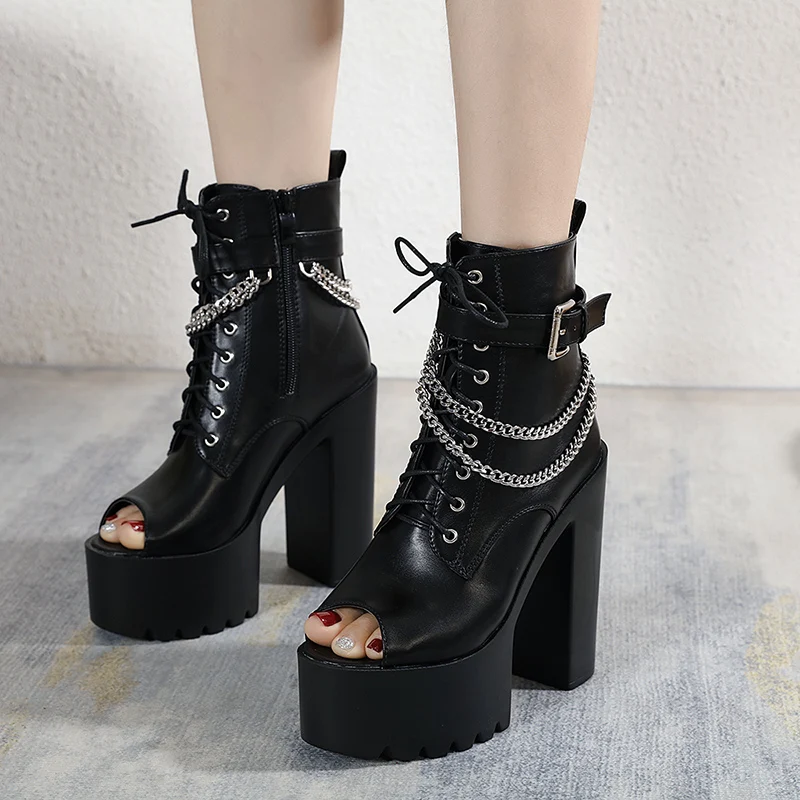 Spring Women Pumps with Side Zipper and Chunky Heel Fashion Boots Fish Mouth Waterproof Platform High Heel Sandals Korean Style
Spring Women Pumps with Side Zipper and Chunky Heel Fashion Boots Fish Mouth Waterproof Platform High Heel Sandals Korean Style