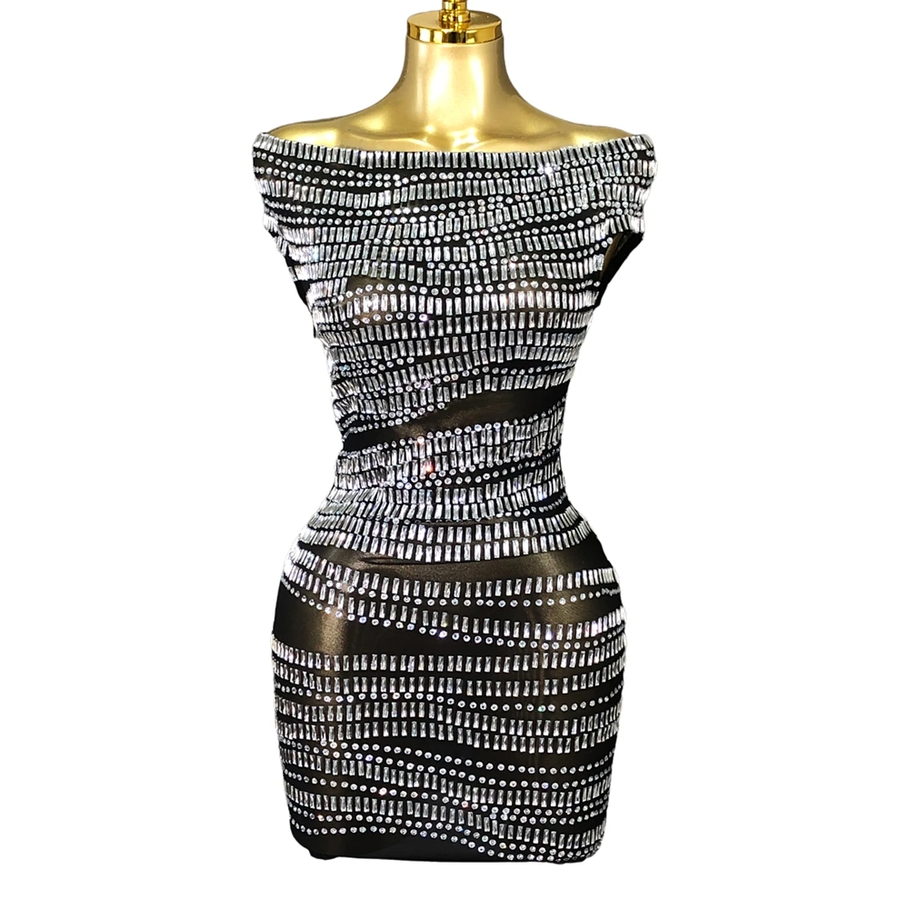 Sparkly Rhinestones Off-shoulder Mini Dress for Women Sexy Mesh See Through Evening Celebrate Birthday Dress Photo Shoot Wear
Sparkly Rhinestones Off-shoulder Mini Dress for Women Sexy Mesh See Through Evening Celebrate Birthday Dress Photo Shoot Wear
