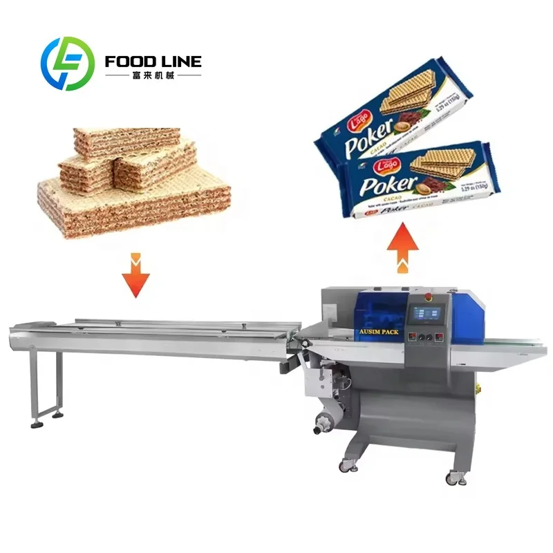 Automatic Pillow Wafer Sandwiching Cookies Chocolate Bar Cookie Wrap Packaging Flow Wrapper Biscuit Packing Wrapping Machine
Automatic Pillow Wafer Sandwiching Cookies Chocolate Bar Cookie Wrap Packaging Flow Wrapper Biscuit Packing Wrapping Machine