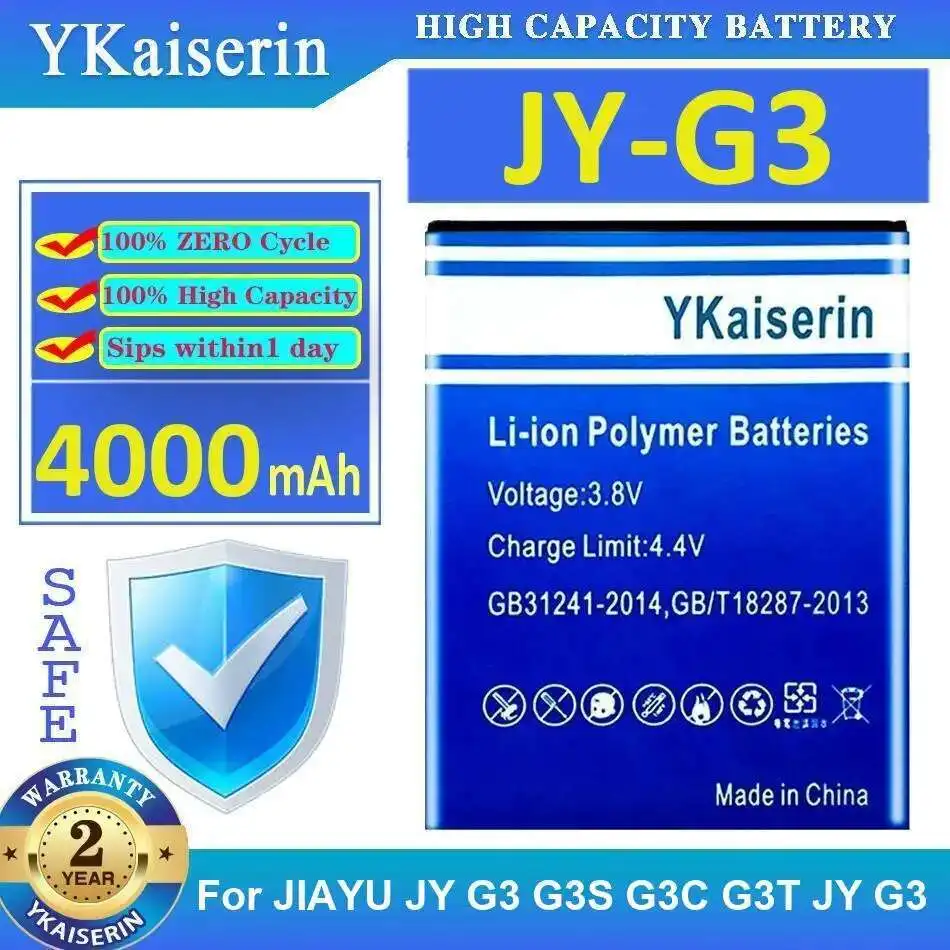 Mobile Phone Battery JY-G3 Environmentally Friendly 4000Mah For Jiayu JY G3 G3S G3C G3T
Mobile Phone Battery JY-G3 Environmentally Friendly 4000Mah For Jiayu JY G3 G3S G3C G3T