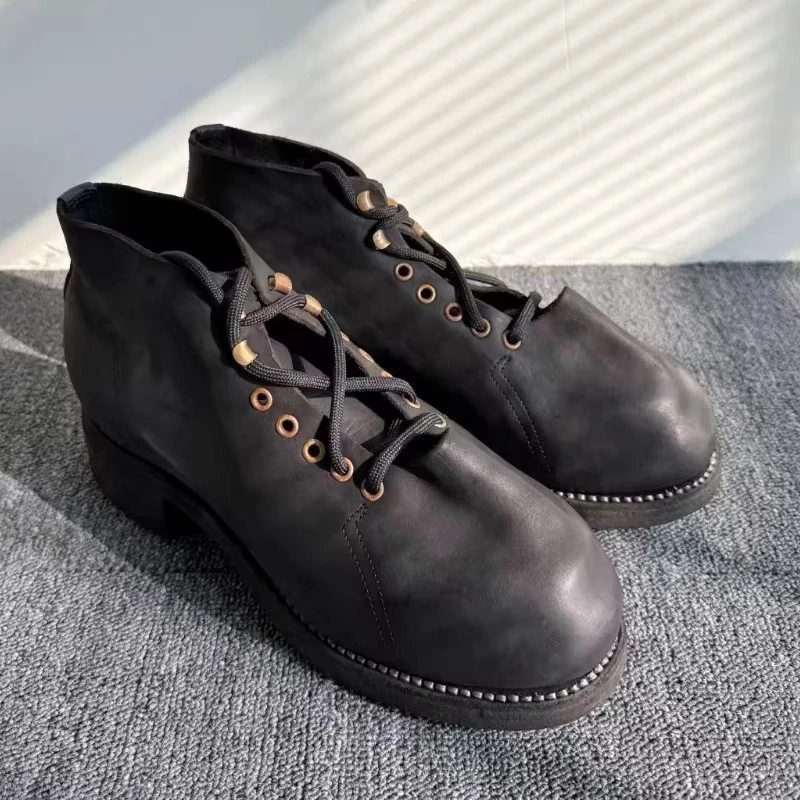 Мужские кожаные ботинки для верховой езды, высокие ботинки-дерби на шнуровке с заклепками, металлические уличные ботинки для походов до середины голени
Мужские кожаные ботинки для верховой езды, высокие ботинки-дерби на шнуровке с заклепками, металлические уличные ботинки для походов до середины голени