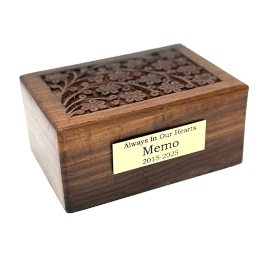 Rosewood Pet Urn for Dogs and Cats Tree of Life Hand Carved Wooden Cremation Urn, Extra Large Keepsake Urn in Warm Brown with E
Rosewood Pet Urn for Dogs and Cats Tree of Life Hand Carved Wooden Cremation Urn, Extra Large Keepsake Urn in Warm Brown with E