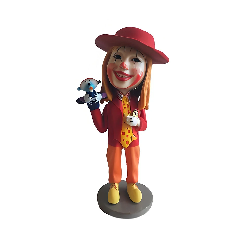Decorative Standing Clown Bobblehead with Bird, Red Outfit, Collectible Figurine, Based on Your Photo
Decorative Standing Clown Bobblehead with Bird, Red Outfit, Collectible Figurine, Based on Your Photo