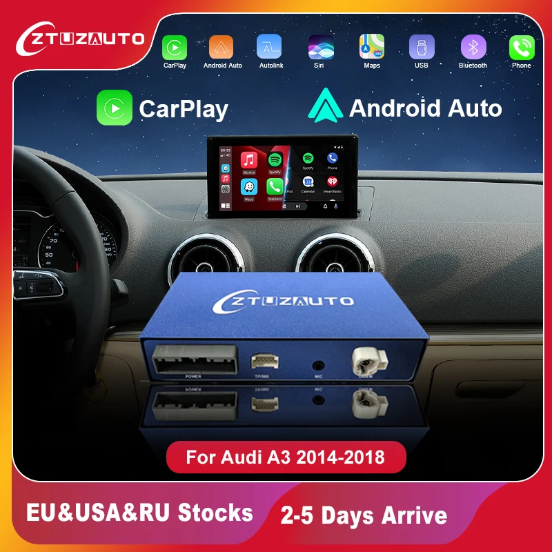 Беспроводной проводной автомобильный интерфейс CarPlay Android для Audi A3 MIB2 2014-2018, с функцией Mirror Link AirPlay навигации CarPlay
Беспроводной проводной автомобильный интерфейс CarPlay Android для Audi A3 MIB2 2014-2018, с функцией Mirror Link AirPlay навигации CarPlay
