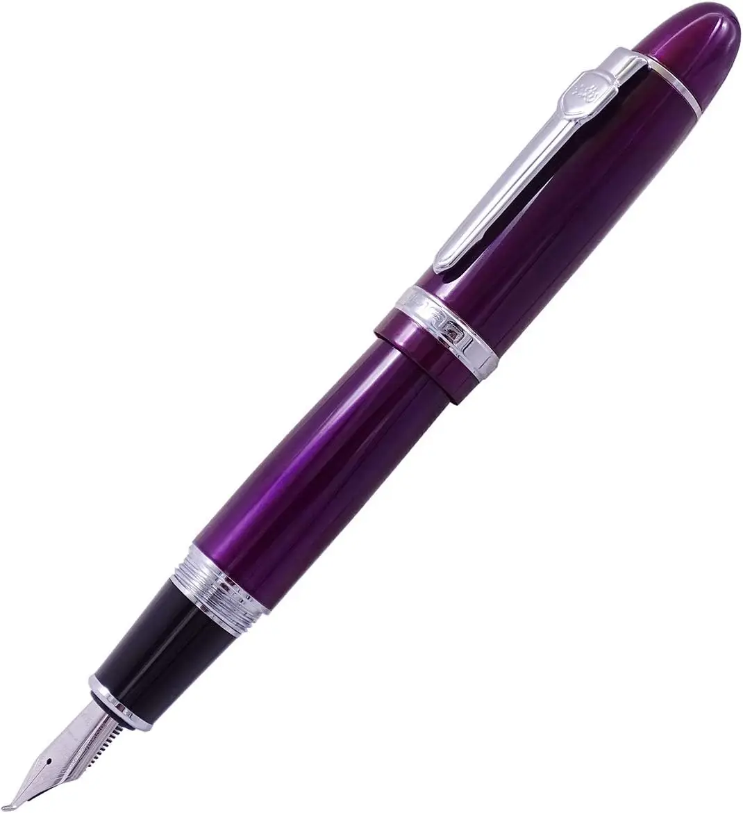 Fude Bent Nib Fountain Pen, Purple Lacquer, Heavy, Silver Trim, with Converter
Fude Bent Nib Fountain Pen, Purple Lacquer, Heavy, Silver Trim, with Converter