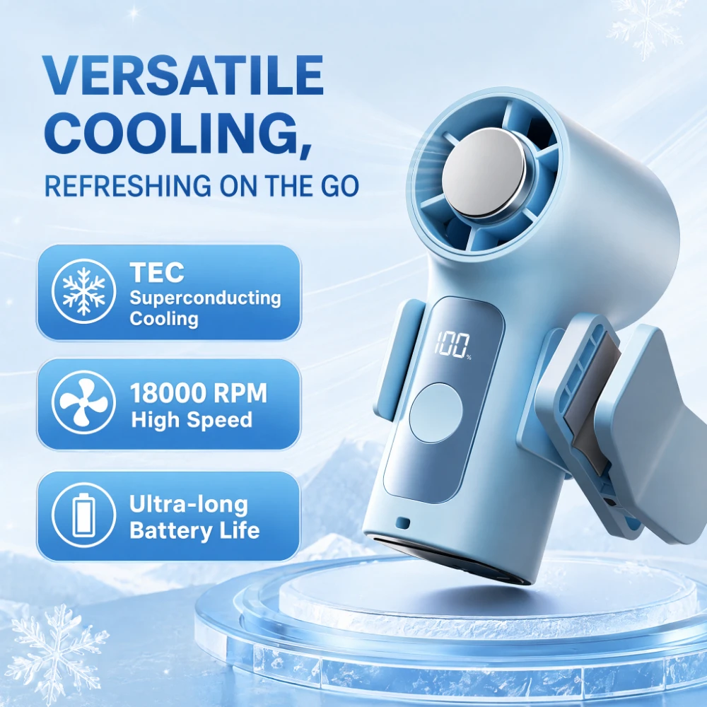 Portable Handheld Fan with Anti-Slip Clip Umbrella Compact Can Rotate 180 °Cooling Ice Fan TypeC USB Charging 3000mah Clip Fans
Portable Handheld Fan with Anti-Slip Clip Umbrella Compact Can Rotate 180 °Cooling Ice Fan TypeC USB Charging 3000mah Clip Fans