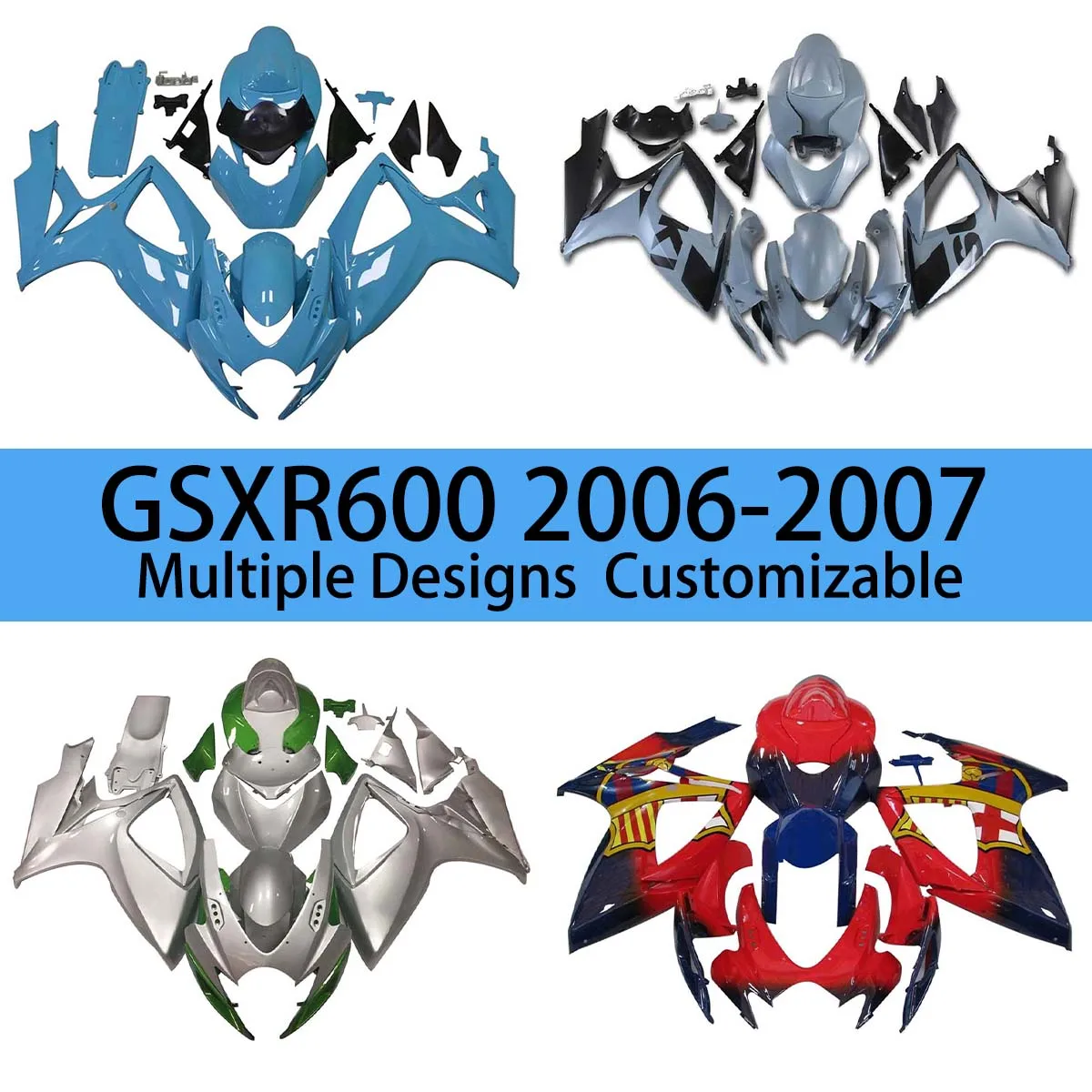 For GSXR600 GSXR750 2006 2007 New Style Fairings GSXR 600 750 06 07 Customizable Motorcycle Bodywork Fairing Kit Fit
For GSXR600 GSXR750 2006 2007 New Style Fairings GSXR 600 750 06 07 Customizable Motorcycle Bodywork Fairing Kit Fit