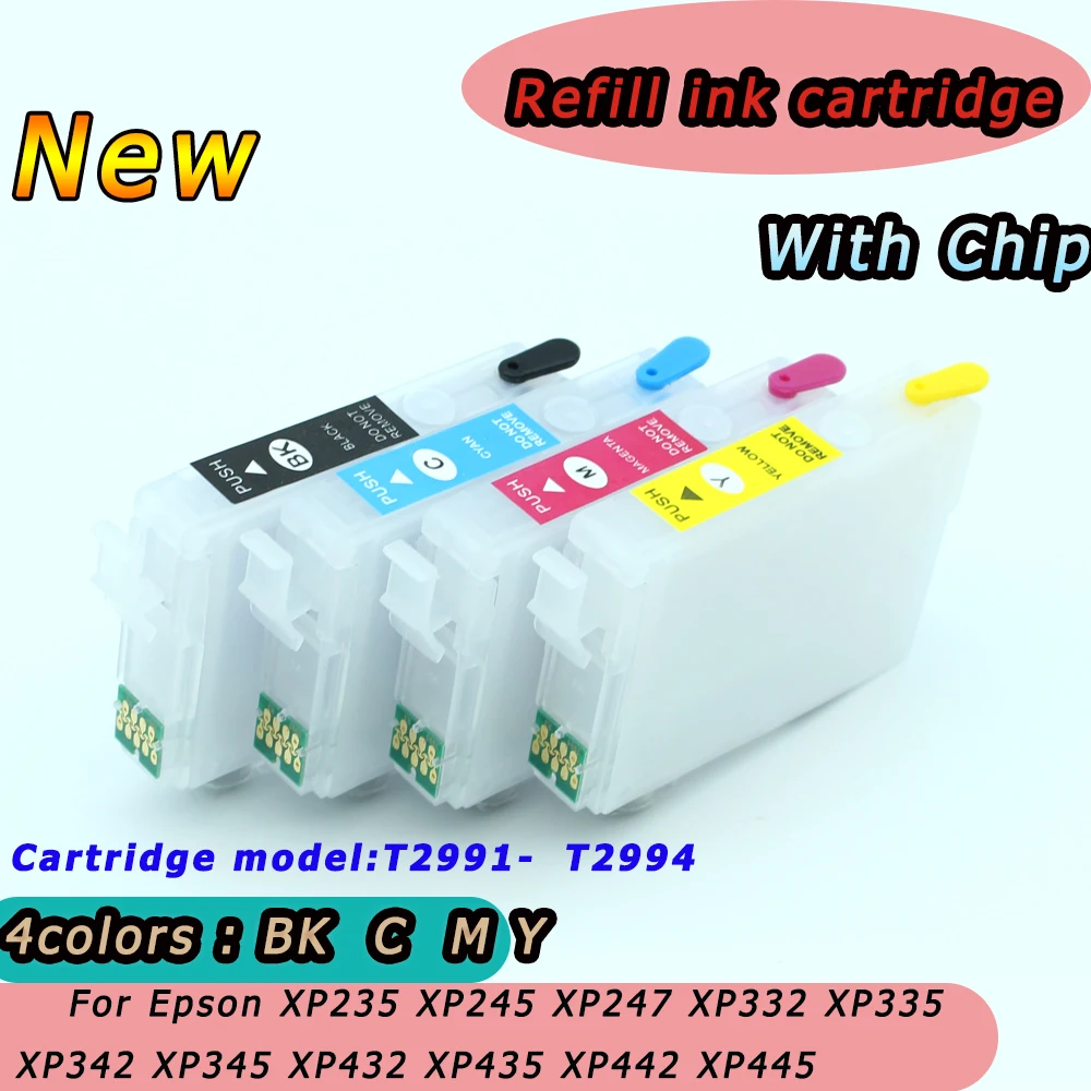 T2991 29XL Refillable Ink Cartridge with ARC Chips for Epson XP235 XP245 XP247 XP332 XP335 XP342 XP345 XP432 XP435 XP442 XP445
T2991 29XL Refillable Ink Cartridge with ARC Chips for Epson XP235 XP245 XP247 XP332 XP335 XP342 XP345 XP432 XP435 XP442 XP445