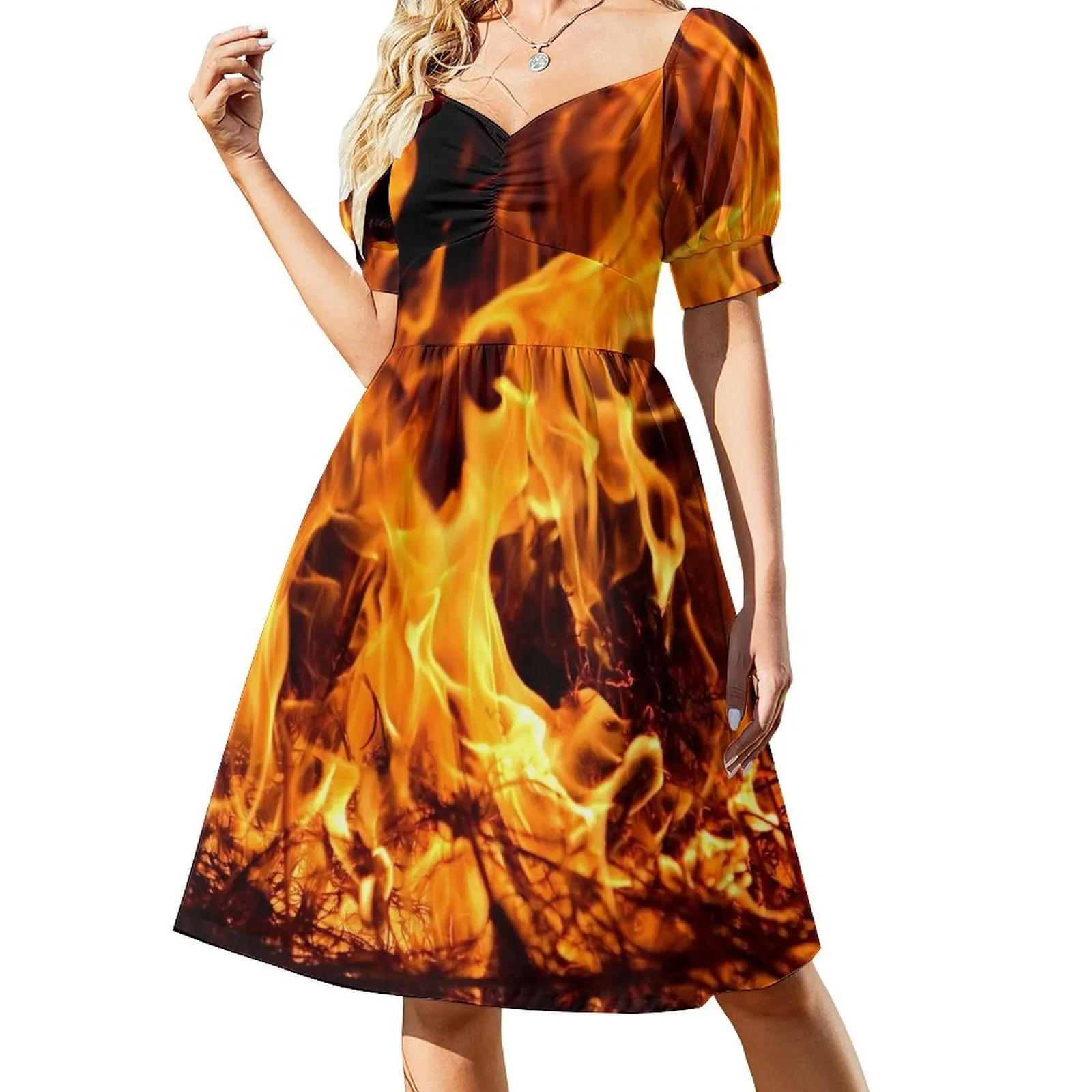 Flame Short-Sleeved Dress Woman clothing Women dresses summer Long dresses dresses for womens
Flame Short-Sleeved Dress Woman clothing Women dresses summer Long dresses dresses for womens