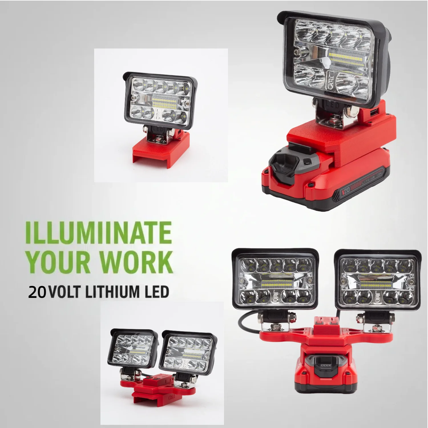 LED Work Light for Craftsman V20 20V Li-ion Battery Used for Outdoor Camping, Fishing Equipment Maintenance Lighting Fixtures
LED Work Light for Craftsman V20 20V Li-ion Battery Used for Outdoor Camping, Fishing Equipment Maintenance Lighting Fixtures