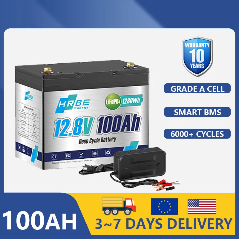 EU Stock Deep Cycles LiFePO4 Battery 12V 100Ah Built-in Upgraded BMS For Golf Carts Marine Trolling Motor
EU Stock Deep Cycles LiFePO4 Battery 12V 100Ah Built-in Upgraded BMS For Golf Carts Marine Trolling Motor