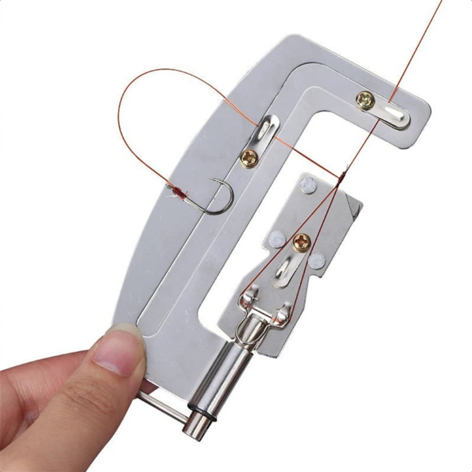 Portable and Durable Fishhook Line Knotter for Fast and Easy Tying of Stainless Steel Fishing Hooks - Semi Automatic Double Tack
Portable and Durable Fishhook Line Knotter for Fast and Easy Tying of Stainless Steel Fishing Hooks - Semi Automatic Double Tack